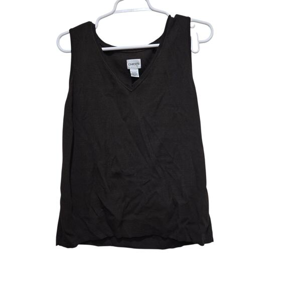 Chico’s Dark Brown Knit Sleeveless Top Size 3 XL - Picture 1 of 10